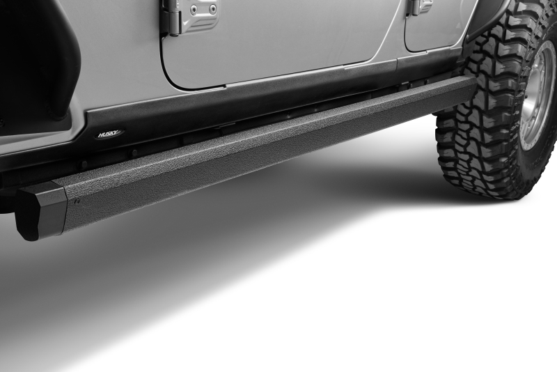 Jeep Wrangler Running Boards - Go Rhino - VoltStep Electric, Bedliner Coating - Black - `18-`24